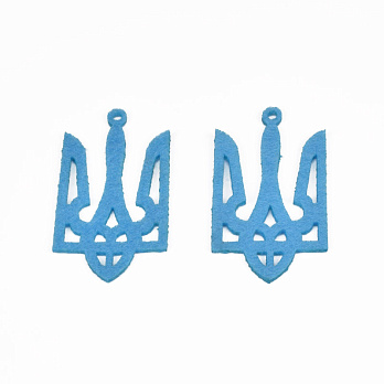 Декоративное изделие из фетра Трезуб, 6х3 см, Голубой (FLT-056977)