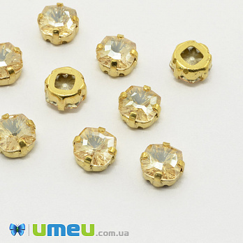 Шатон квадратний 9х9 мм, Золото, Бежевий (KAB-041847)