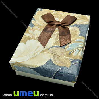 Подарочная коробочка Прямоугольная с узором, 9х7х3 см, Синяя, 1 шт (UPK-023174)