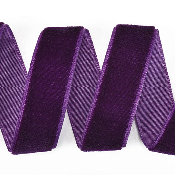 Стрічка оксамитова, 15 мм, Фіолетова (LEN-060288)