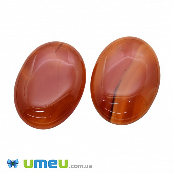 Кабошон нат. камінь Агат червоний, Овал, 40х30 мм (KAB-025971)