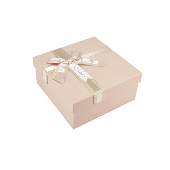 Подарункова коробка Квадратна, 17х17х8 см, Бежева (UPK-060619)