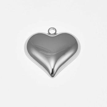 Подвеска из нерж. стали Сердце, 25х23 мм, Темное серебро (STL-059176)