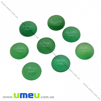 Кабошон нат. камень Агат зеленый, Круглый, 12 мм, 1 шт (KAB-033759)