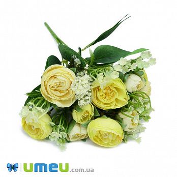 Букет півонії, 30 см, Жовтий (DIF-045825)