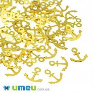 Декоративный элемент Якорь, 5х5х0,1 мм, Золото (DIF-047132)