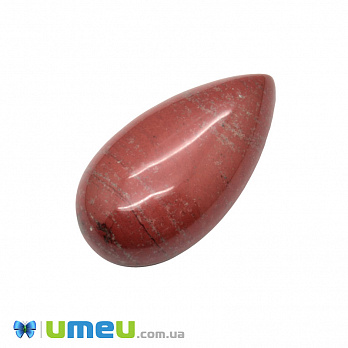Кабошон нат. камінь Яшма червона, Крапля, 27,3 х15,1 мм (KAB-050643)