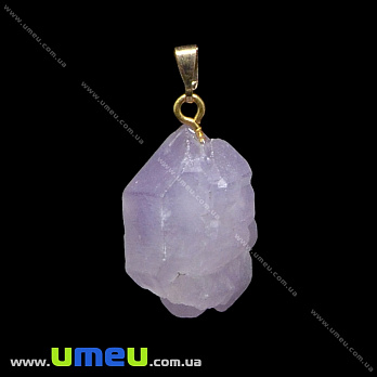 Підвіска з натурального каменю Аметист, 35х19х15 мм (POD-026098)