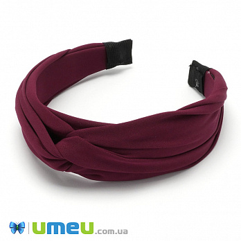 Обруч Чалма тканина, 42 мм, Бордовий (OSN-041217)