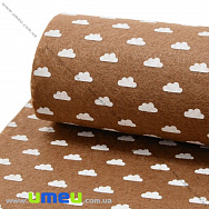 Фетр Тучки 1 мм, 30х30 см, Коричневий світлий, 1 шт (FLT-030447)
