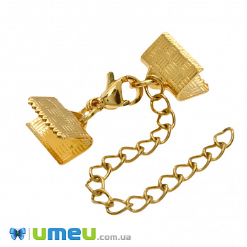 Замок-карабін із затискачами та подовжувачем з нерж. сталі, 2,5 см, Золото (STL-049021)
