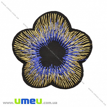 Термоаппликация Цветок, 5.5 см, Синяя, 1 шт (APL-022332)