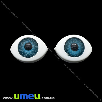 Глазки клеевые для кукол, 14,5х10 мм, Голубые, 1 пара (DIF-028478)