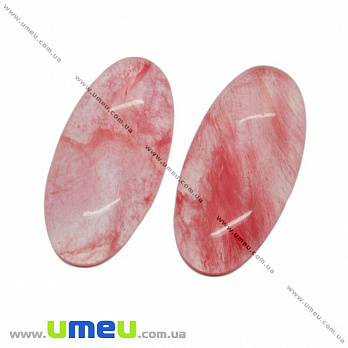 Кабошон нат. камень Кварц вишневый, Овал, 30х15 мм, 1 шт (KAB-012633)