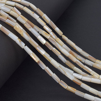 Намистини Перламутр бежевий, Натур. камінь, 7х3 мм, Бочонок (BUS-058119)