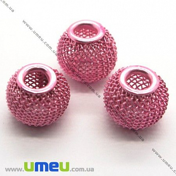 [Архів] Намистина мет. сітчаста, 14х12 мм, Рожева (BUS-004176)