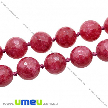 [Архів] Намистина натуральний камінь Рубеллит, 14 мм, Кругла гранована (BUS-027190)