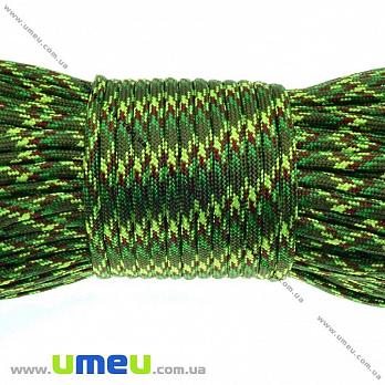 Шнур паракорд семижильный меланж 4 мм, Зеленый, 1 м (LEN-012229)