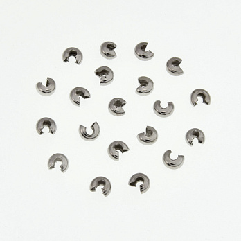 Намистини затискні Крімп, 3 мм, Темне срібло (BUS-008448)