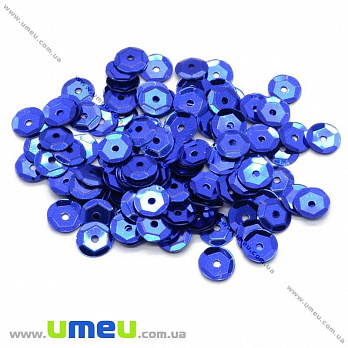 Пайетки Китай круглые граненые, 4 мм, Синие, 5 г (PAI-031952)