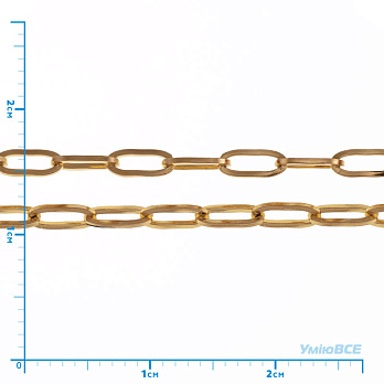 Цепь из нержавеющей стали, 2,6 мм, Покрытие 18 kt, 1 м (ZEP-055328)