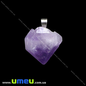 Підвіска з натурального каменю Аметист, 25х21х17 мм (POD-026117)