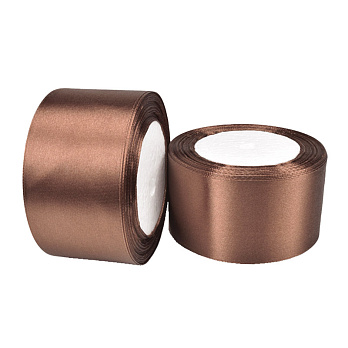 Атласна стрічка, 50 мм, Коричнева (LEN-061061)