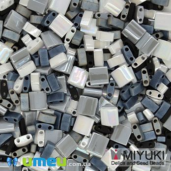 Бисер японский Miyuki TILA №mix06, Черно-белый (BIS-046096)