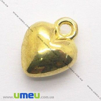 [Архів] Підвіска металева Сердечко, Золото, 12х10 мм (POD-001925)