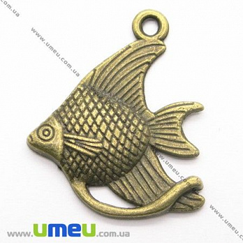 [Архів] Підвіска металева Риба, Антична бронза, 30х25 мм (POD-006614)