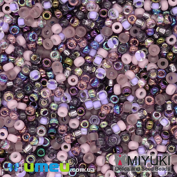 Бісер японський Miyuki круглий RR 11/0 №MIX01, Мікс бузковий (BIS-038824)