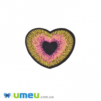 Термоаплікація Серце, 5х4 см, Золотисто-рожева (APL-042444)