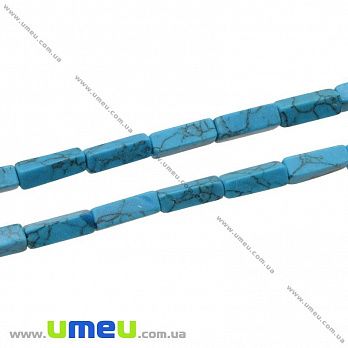 [Архів] Намистина натуральний камінь Бірюза (син.), 13х4 мм, прямокутна (BUS-033711)