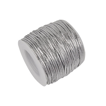 Шнур металлизированный, 2 мм, Серебристый, 1 м (LEN-035924)