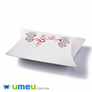 Збірна картонна коробочка, 9х7 см, Біла, Love You, 1 шт (UPK-042922)