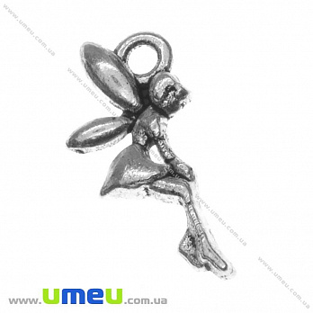[Архів] Підвіска металева Фея, Античне срібло, 19х8 мм (POD-001259)