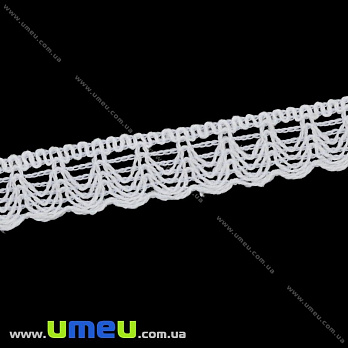 Мереживо бавовняне, 17 мм, Біле (LEN-016162)