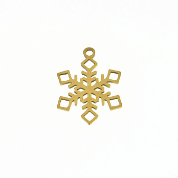 Подвеска из нерж. стали Снежинка, 18х14 мм, Золото (STL-060681)
