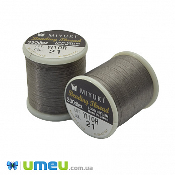 Нитка для бісеру Miyuki 21, Сіра, 50 м (MUL-045297)