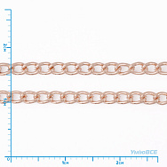 Ланцюг, Рожеве золото, 3,3х2,2 мм, 2 сорт, 1 м (ZEP-008375)