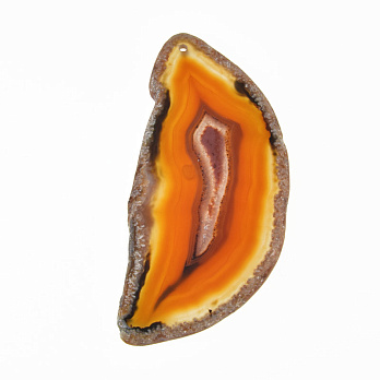 Зріз Агата, Червоно-коричневий, 78х37 мм (POD-014335)