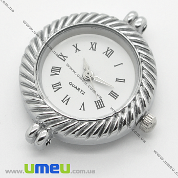 [Архив] Часы для браслетов круглые, Серебро, 32х25 мм, 1 шт (CLC-006115)