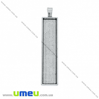 Основа прямокутна, 60х13 мм, 50х10 мм, Античне срібло (OSN-020034)