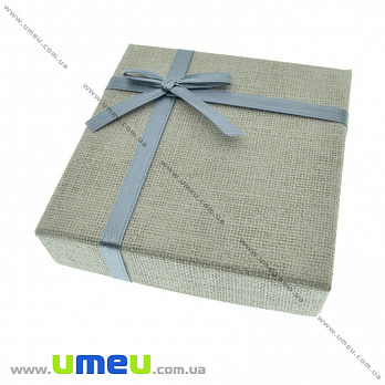 Подарочная коробочка для браслета Квадратная, 9х9х2 см, Серая, 1 шт (UPK-035278)