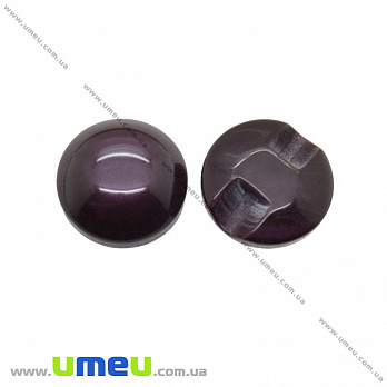 Пуговица пластиковая на полуножке Круглая, 12,5 мм, Фиолетовая темная, 1 шт (PUG-016485)