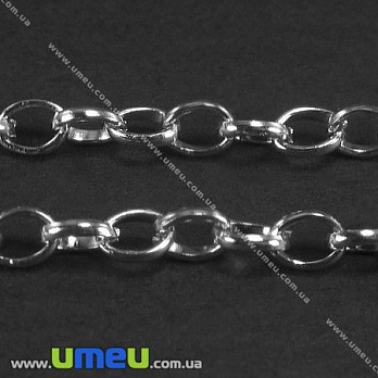 Ланцюг, Темне срібло, 4х3 мм (ZEP-003006)