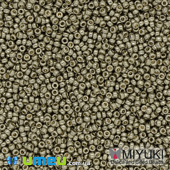 Бісер японський Miyuki круглий RR 15/0 №4221, Duracoat Galvanized, Сріблястий т. (BIS-040557)