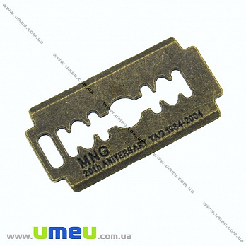 [Архів] Підвіска металева Лезо, Антична бронза, 37х19 мм (POD-001234)