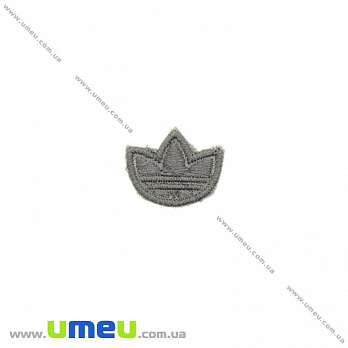 Термоаппликация Adidas, 2х1,5 см, Серая, 1 шт (APL-024770)