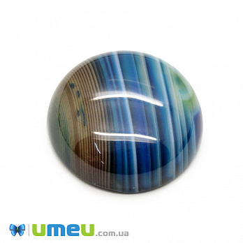 Кабошон нат. камінь Агат синій, Круглий, 20,1 мм (KAB-049982)